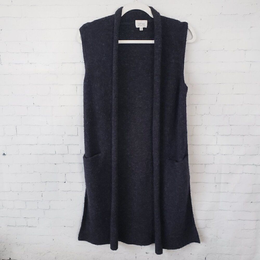 Aritzia Wilfred Dunkirk Long Line Sweater Vest Size XXS Italian Yarn Mohair Wool
